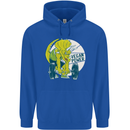 Vegan Power Gym Bodybuilding Vegetarian Mens 80% Cotton Hoodie Royal Blue