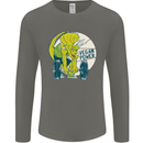 Vegan Power Gym Bodybuilding Vegetarian Mens Long Sleeve T-Shirt Charcoal