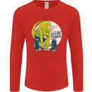 Vegan Power Gym Bodybuilding Vegetarian Mens Long Sleeve T-Shirt Red
