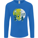 Vegan Power Gym Bodybuilding Vegetarian Mens Long Sleeve T-Shirt Royal Blue