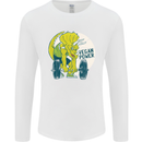 Vegan Power Gym Bodybuilding Vegetarian Mens Long Sleeve T-Shirt White