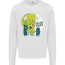 Vegan Power Gym Bodybuilding Vegetarian Mens Sweatshirt Jumper White