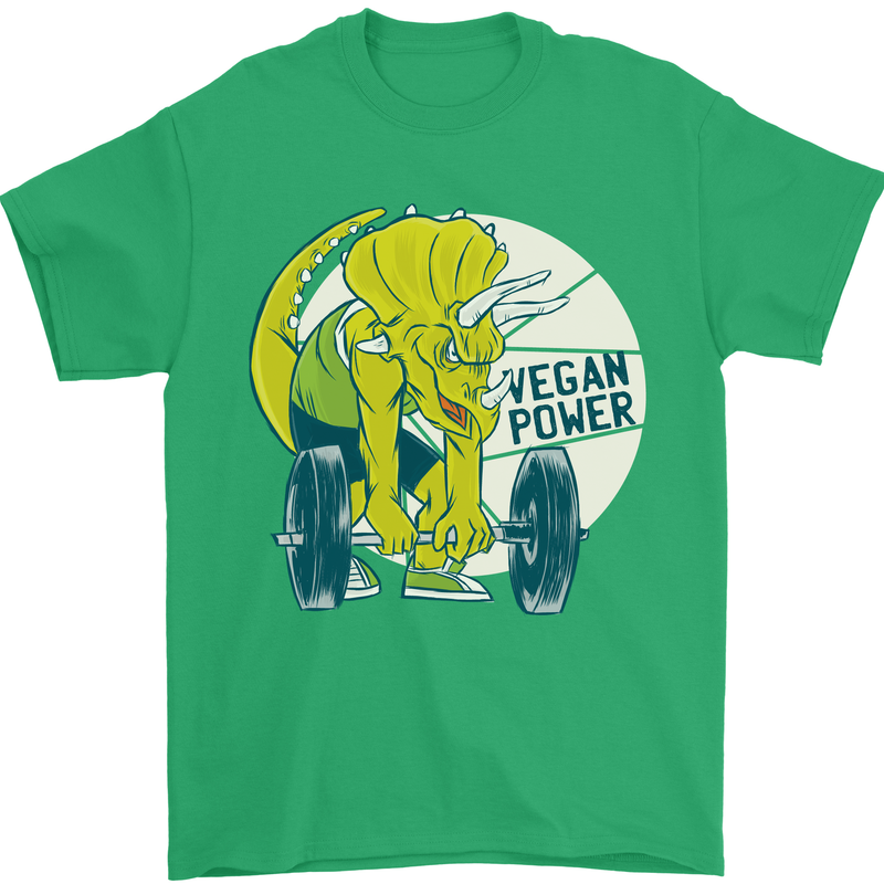 Vegan Power Gym Bodybuilding Vegetarian Mens T-Shirt 100% Cotton Irish Green