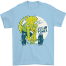 Vegan Power Gym Bodybuilding Vegetarian Mens T-Shirt 100% Cotton Light Blue