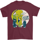 Vegan Power Gym Bodybuilding Vegetarian Mens T-Shirt 100% Cotton Maroon