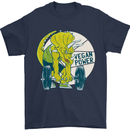 Vegan Power Gym Bodybuilding Vegetarian Mens T-Shirt 100% Cotton Navy Blue