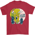 Vegan Power Gym Bodybuilding Vegetarian Mens T-Shirt 100% Cotton Red