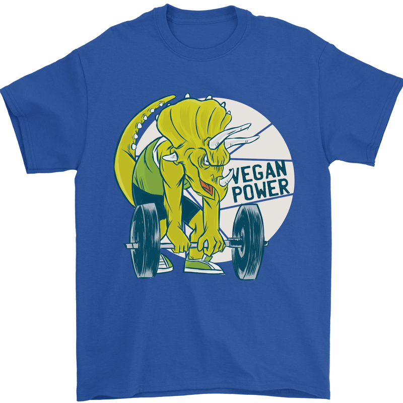 Vegan Power Gym Bodybuilding Vegetarian Mens T-Shirt 100% Cotton Royal Blue