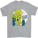 Vegan Power Gym Bodybuilding Vegetarian Mens T-Shirt 100% Cotton Sports Grey