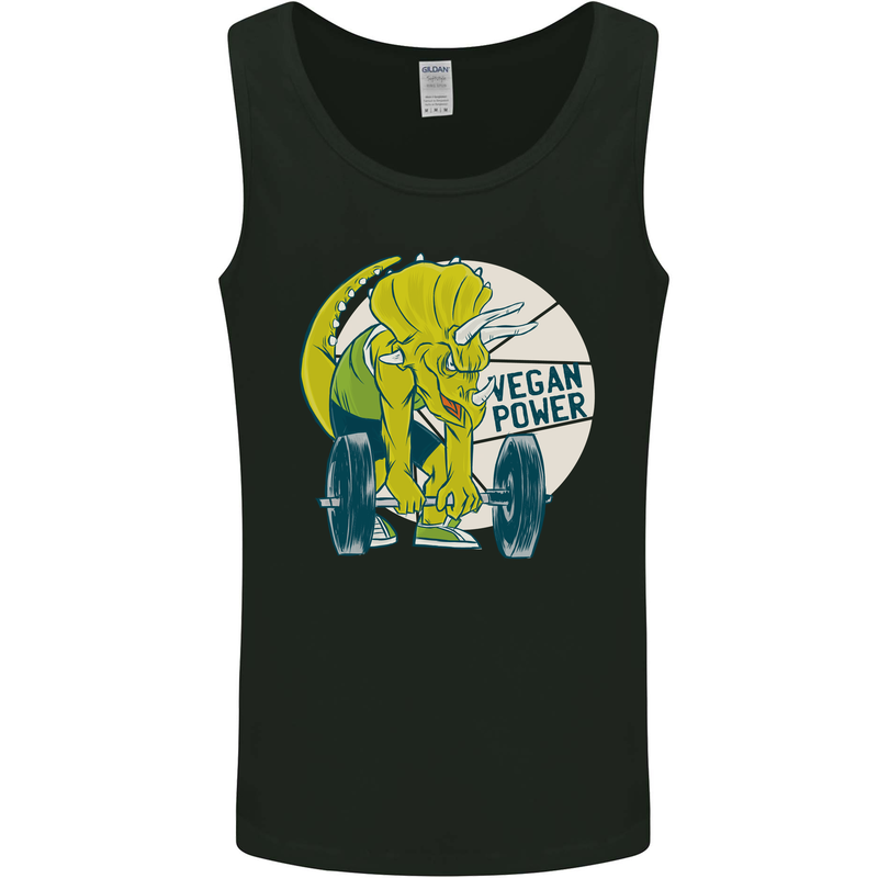 Vegan Power Gym Bodybuilding Vegetarian Mens Vest Tank Top Black