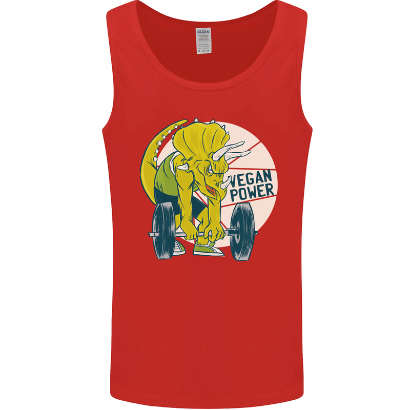 Vegan Power Gym Bodybuilding Vegetarian Mens Vest Tank Top Red