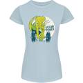 Vegan Power Gym Bodybuilding Vegetarian Womens Petite Cut T-Shirt Light Blue