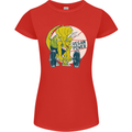 Vegan Power Gym Bodybuilding Vegetarian Womens Petite Cut T-Shirt Red