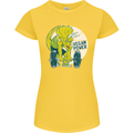 Vegan Power Gym Bodybuilding Vegetarian Womens Petite Cut T-Shirt Yellow