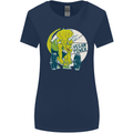 Vegan Power Gym Bodybuilding Vegetarian Womens Wider Cut T-Shirt Navy Blue