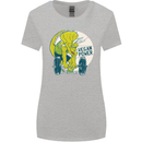 Vegan Power Gym Bodybuilding Vegetarian Womens Wider Cut T-Shirt Sports Grey