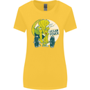Vegan Power Gym Bodybuilding Vegetarian Womens Wider Cut T-Shirt Yellow