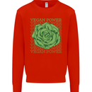 Vegan Power Kids Sweatshirt Jumper Bright Red