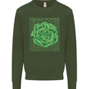 Vegan Power Kids Sweatshirt Jumper Forest Green