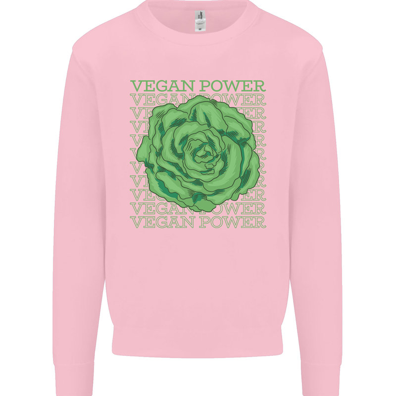 Vegan Power Kids Sweatshirt Jumper Light Pink