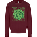 Vegan Power Kids Sweatshirt Jumper Maroon