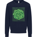 Vegan Power Kids Sweatshirt Jumper Navy Blue
