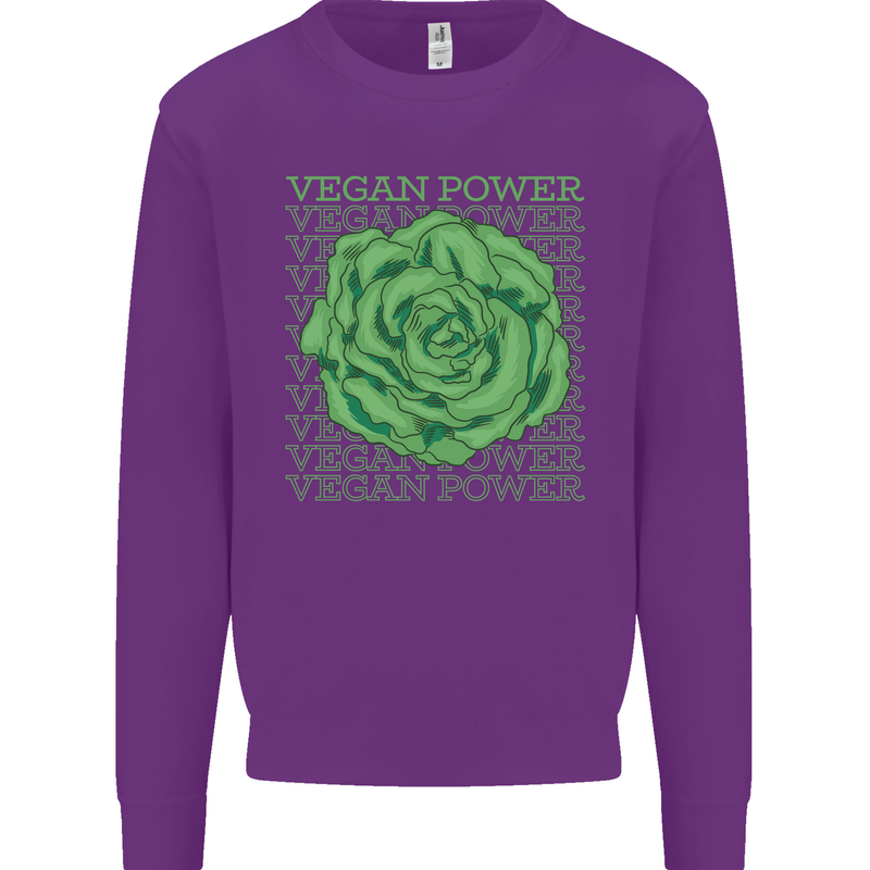 Vegan Power Kids Sweatshirt Jumper Purple