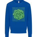 Vegan Power Kids Sweatshirt Jumper Royal Blue