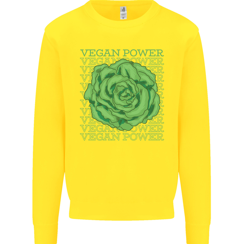 Vegan Power Kids Sweatshirt Jumper Yellow