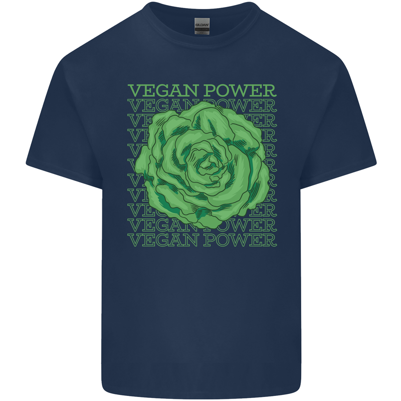 Vegan Power Kids T-Shirt Childrens Navy Blue