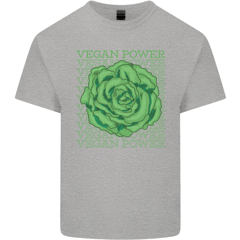 Vegan Power Kids T-Shirt Childrens Sports Grey