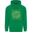 Vegan Power Mens 80% Cotton Hoodie Irish Green