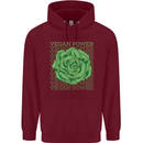 Vegan Power Mens 80% Cotton Hoodie Maroon