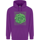 Vegan Power Mens 80% Cotton Hoodie Purple