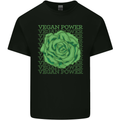 Vegan Power Mens Cotton T-Shirt Tee Top Black