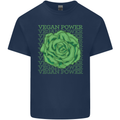 Vegan Power Mens Cotton T-Shirt Tee Top Navy Blue