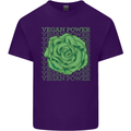 Vegan Power Mens Cotton T-Shirt Tee Top Purple