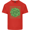 Vegan Power Mens Cotton T-Shirt Tee Top Red