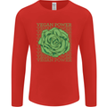 Vegan Power Mens Long Sleeve T-Shirt Red