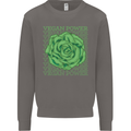 Vegan Power Mens Sweatshirt Jumper Charcoal