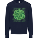 Vegan Power Mens Sweatshirt Jumper Navy Blue