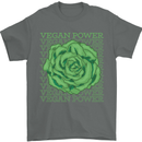 Vegan Power Mens T-Shirt 100% Cotton Charcoal