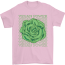 Vegan Power Mens T-Shirt 100% Cotton Light Pink