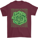 Vegan Power Mens T-Shirt 100% Cotton Maroon