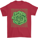 Vegan Power Mens T-Shirt 100% Cotton Red