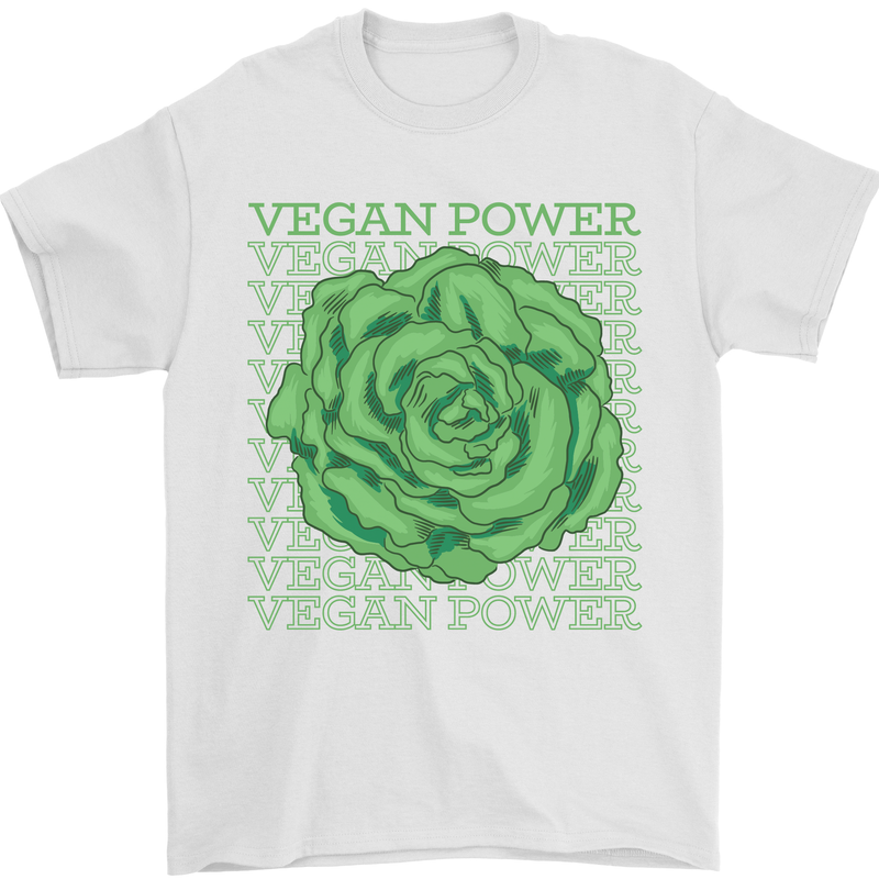 Vegan Power Mens T-Shirt 100% Cotton White