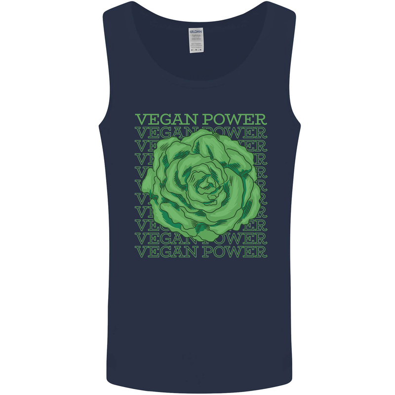 Vegan Power Mens Vest Tank Top Navy Blue