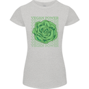 Vegan Power Womens Petite Cut T-Shirt Sports Grey