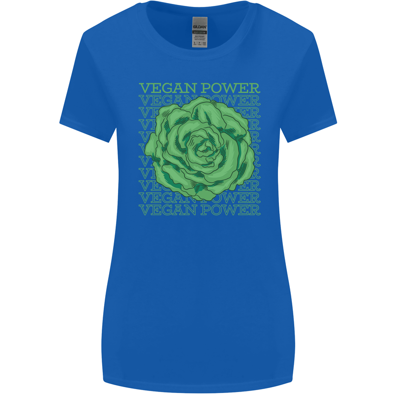 Vegan Power Womens Wider Cut T-Shirt Royal Blue