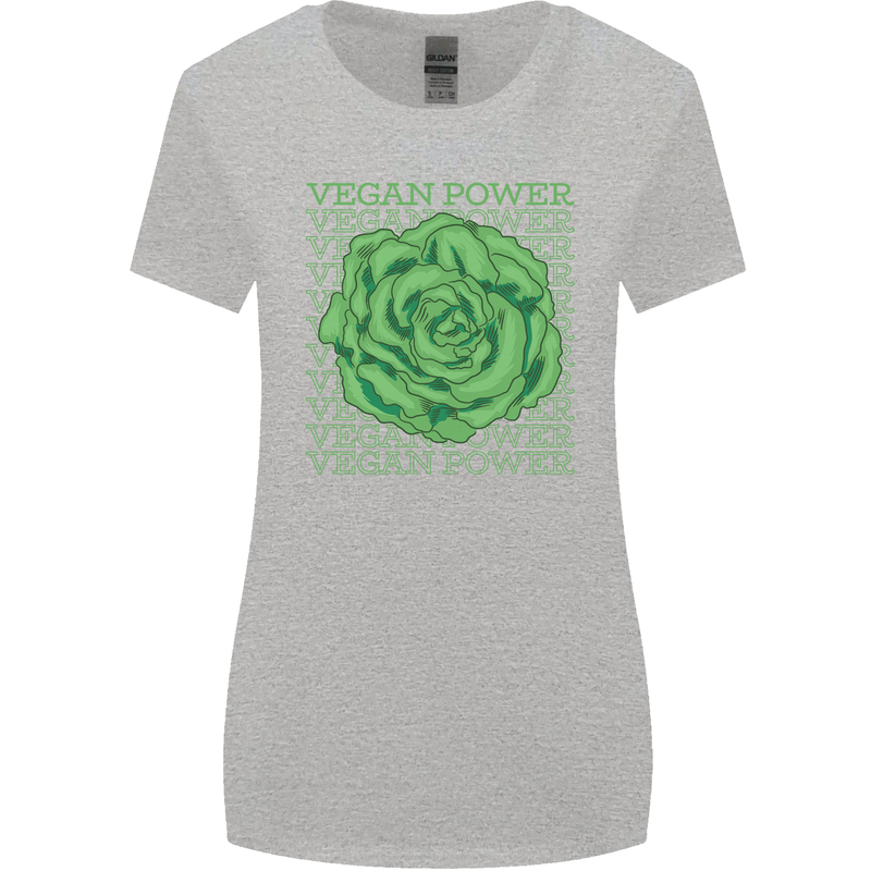 Vegan Power Womens Wider Cut T-Shirt Sports Grey